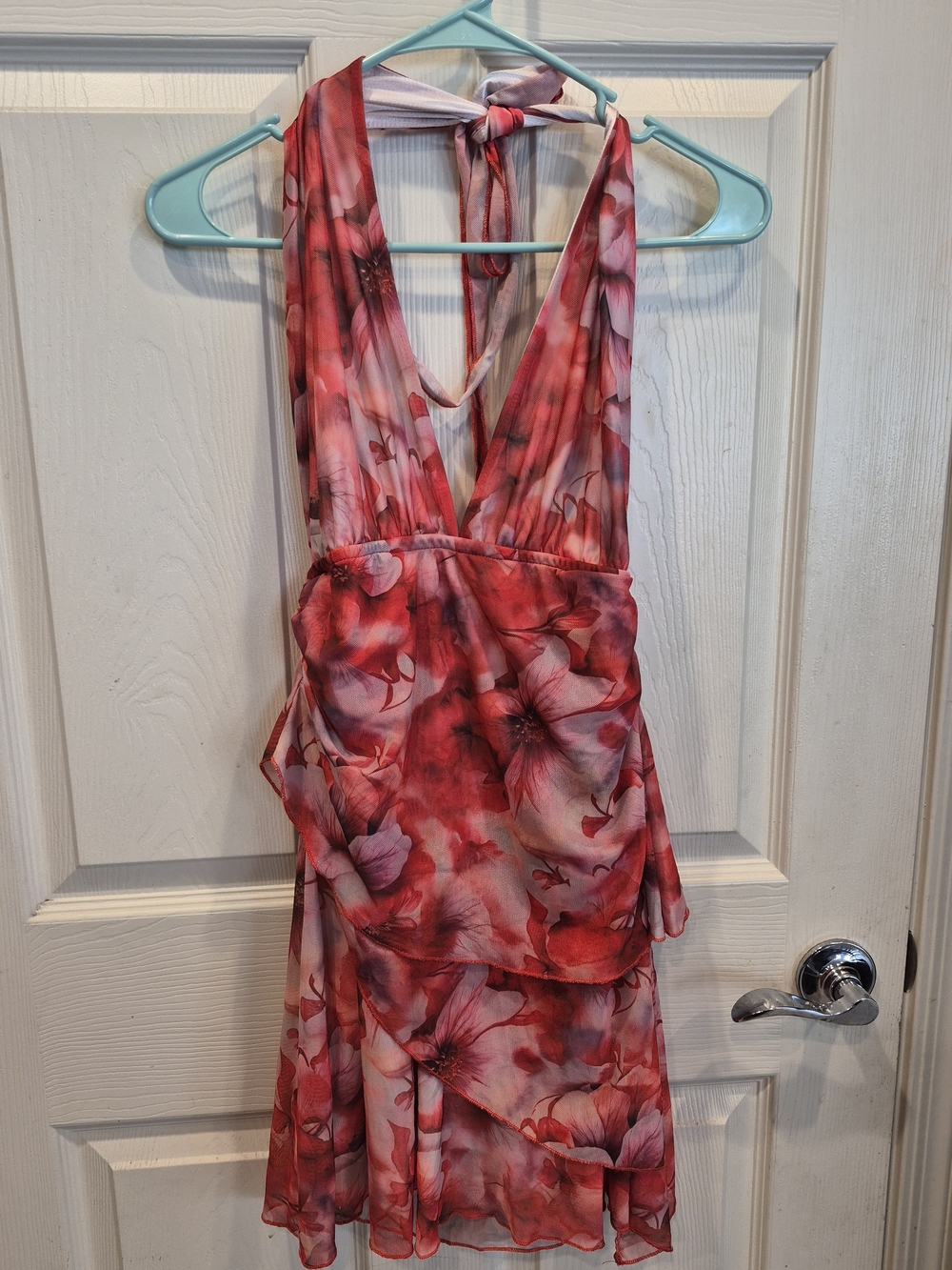 3/30 Floral Halter dress in Red Pink